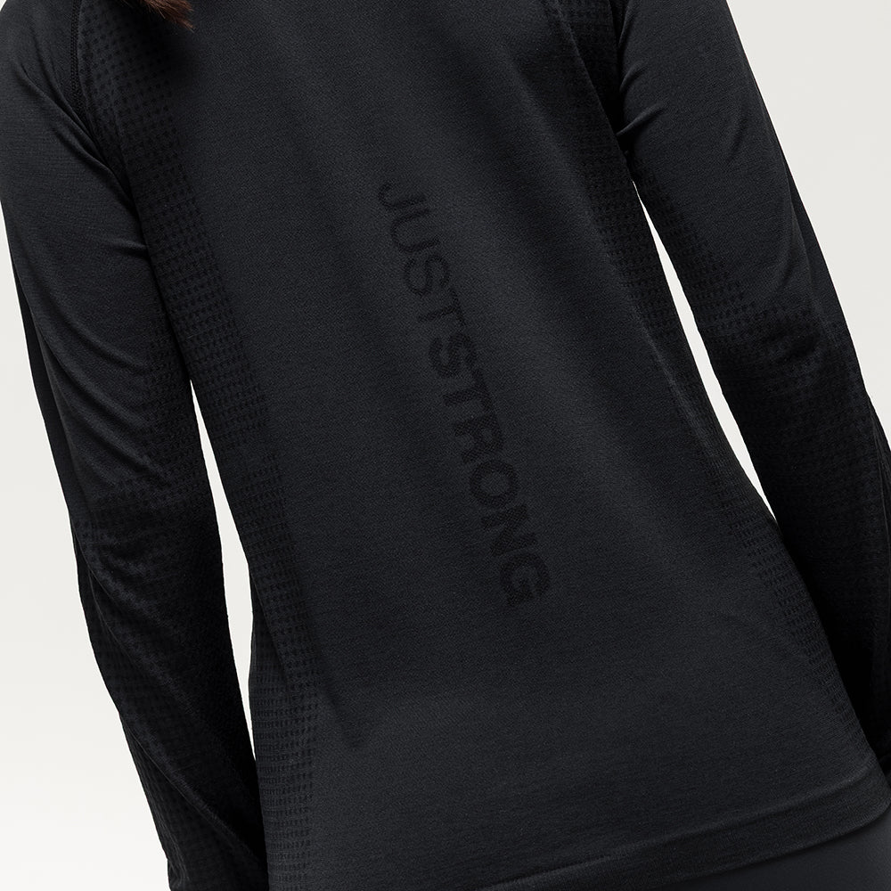 Pacer Seamless Long Sleeve Run Tee - Black