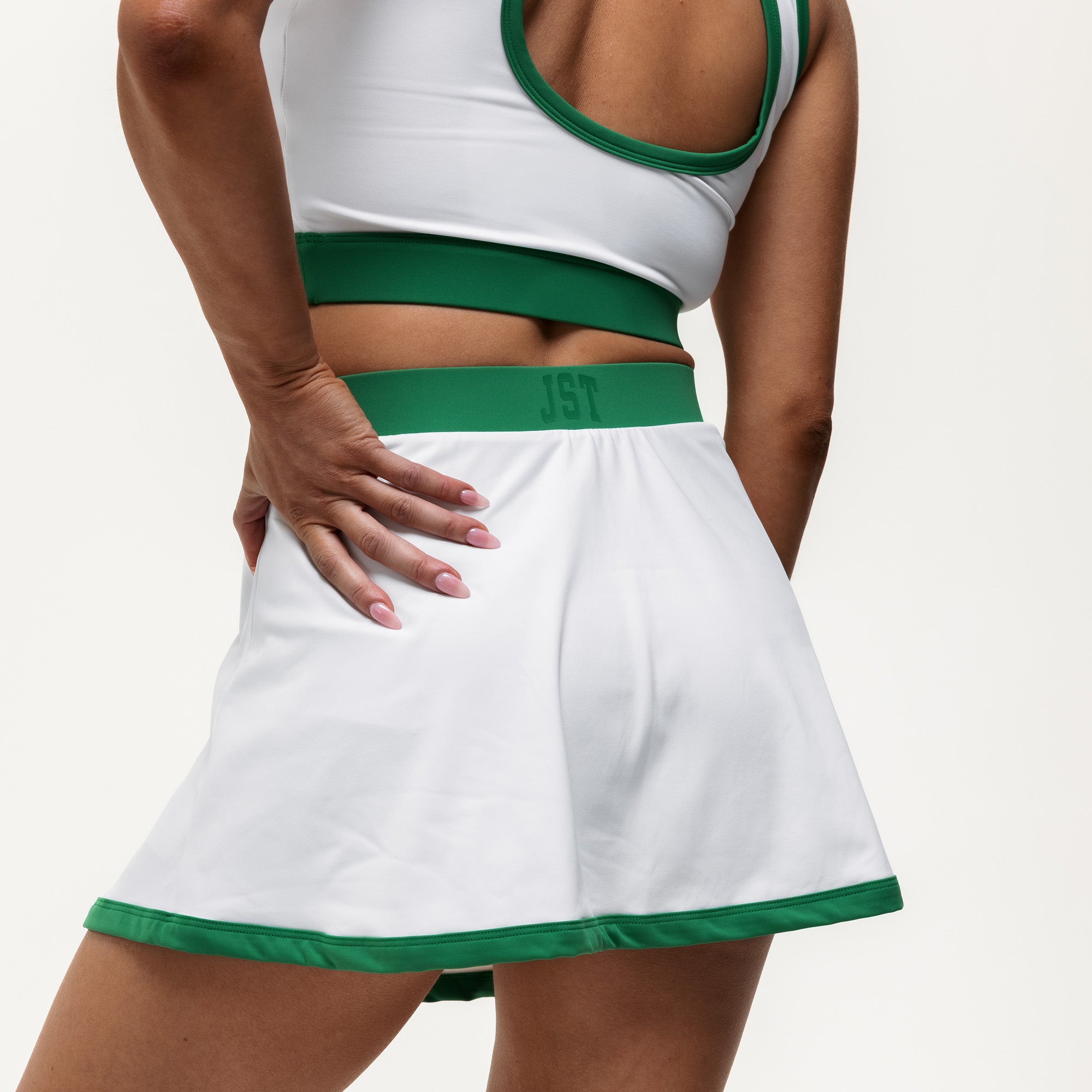 Centre Court 2-in-1 Skirt - White/Green (PRE ORDER)