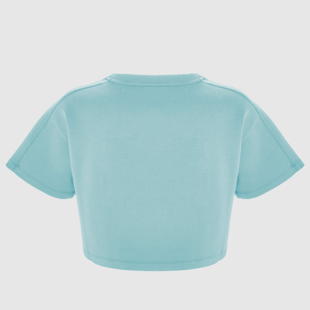 Teal Oversized Athletic Cropped Tonal T-Shirt