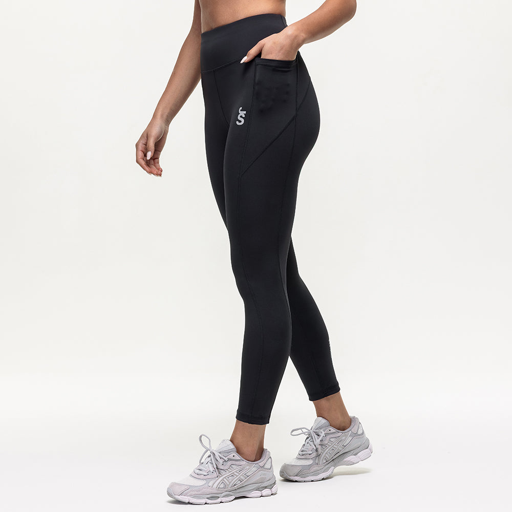 Endurance High Rise 7/8 Run Leggings - Black Onyx