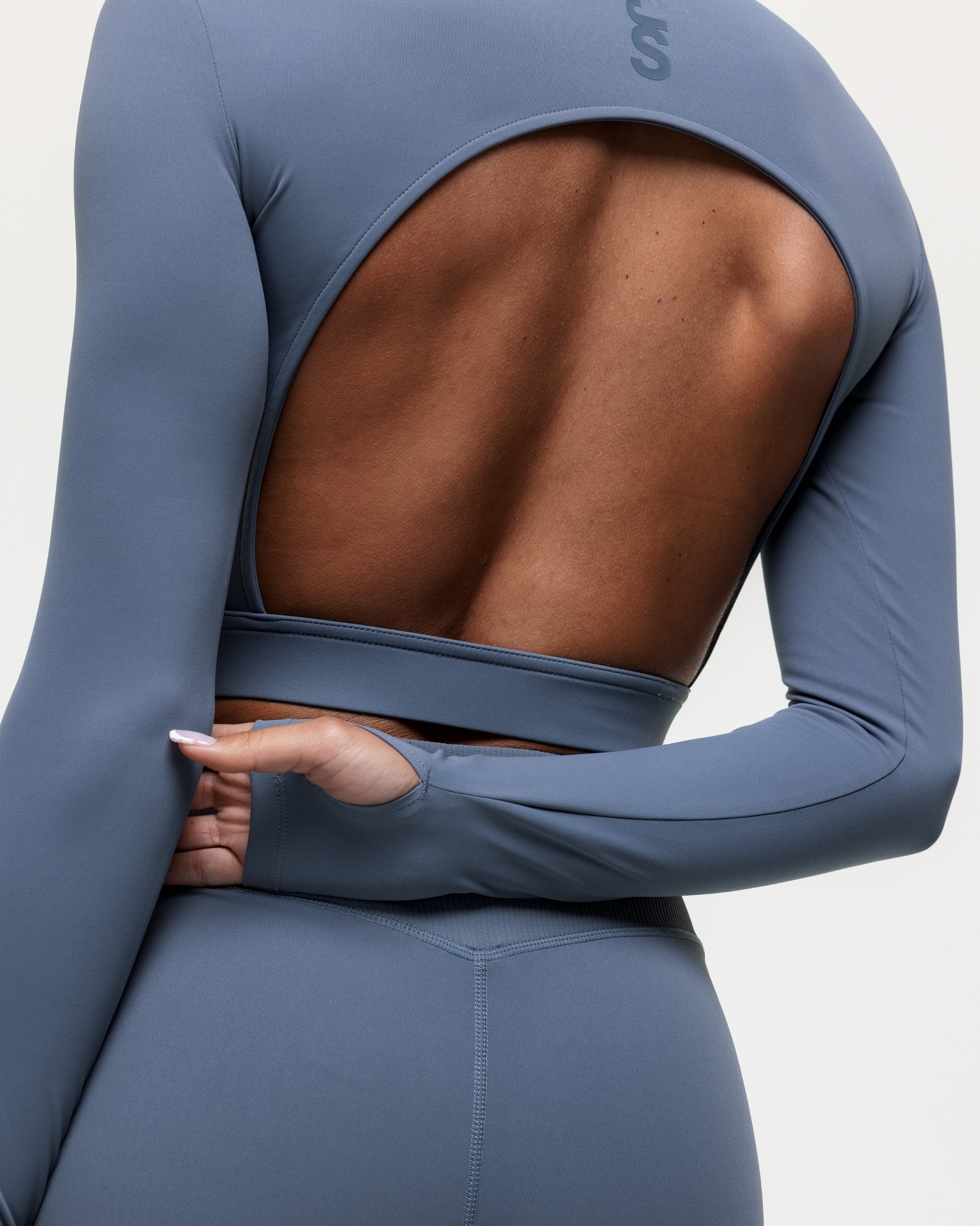 Karma Long Sleeve Crop Top - Graphite