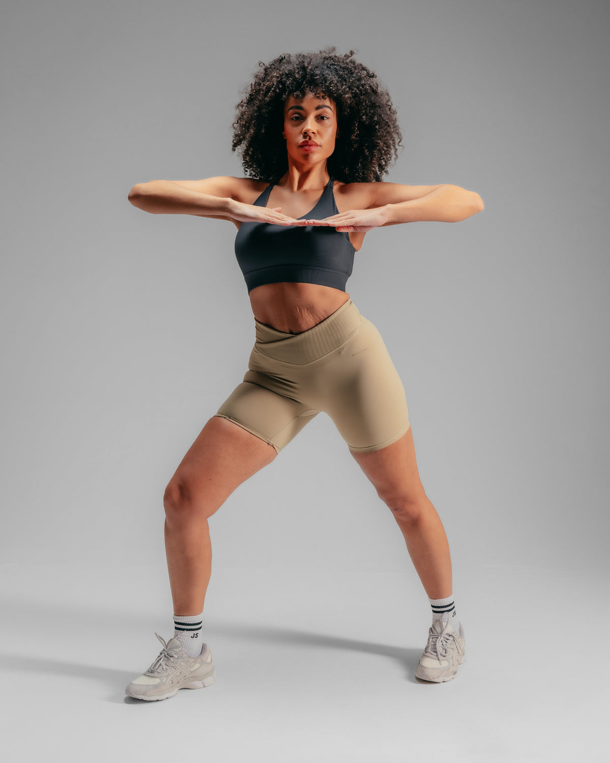 Strappy Rib Bra - Washed Black