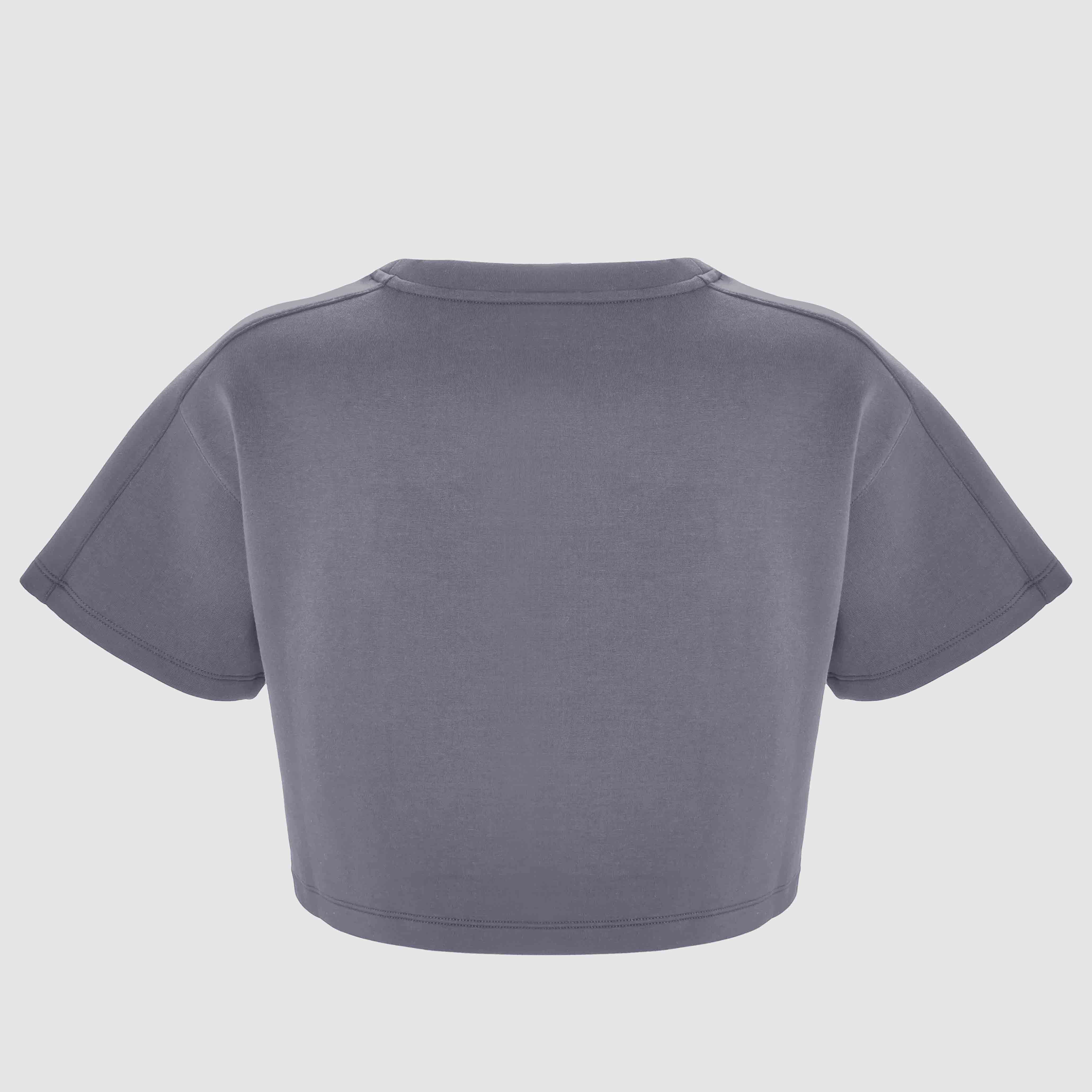 Charcoal Oversized Athletic Cropped Tonal T-Shirt