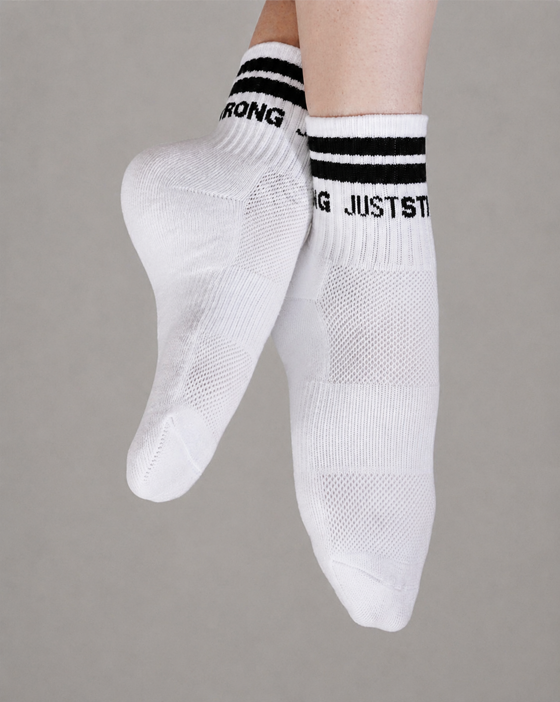 JUSTSTRONG CREW SOCK - White (PACK OF 3)