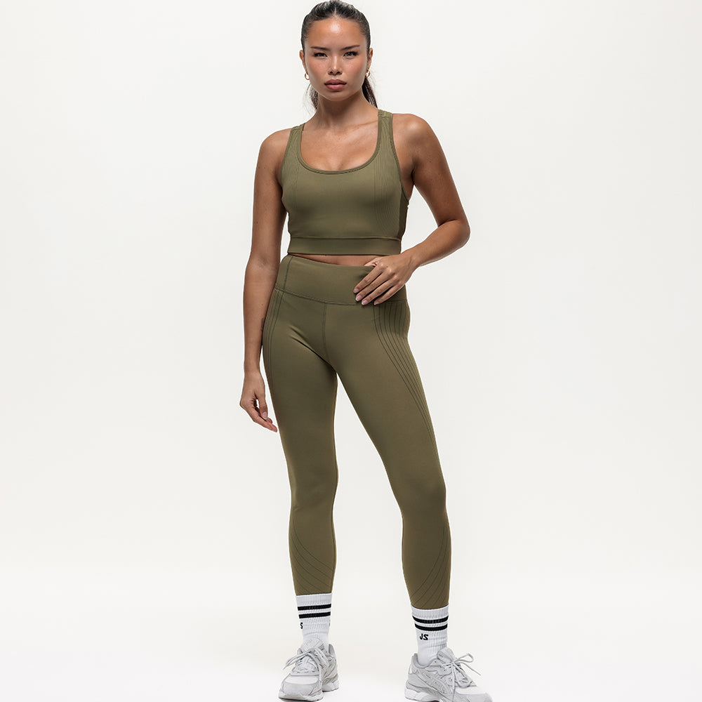 Agility Workout Leggings - Military Green