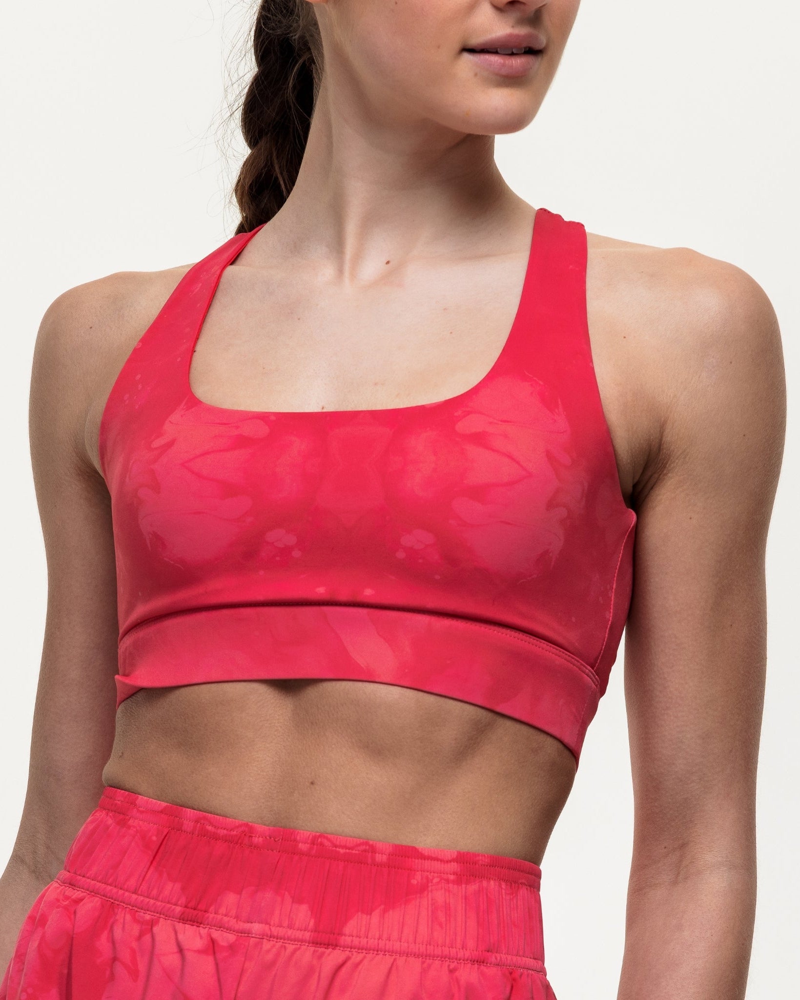 Flex Medium Support Bra - Coral Marble