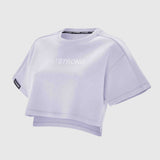 Lilac Oversized Athletic Cropped Tonal T-Shirt