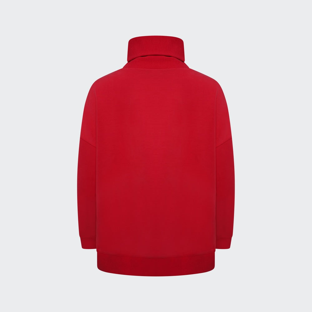 Luxe Essence Turtleneck - Ruby Red