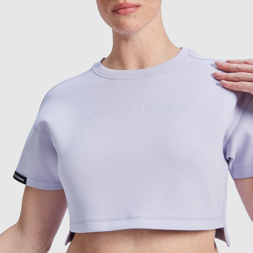 Lilac Oversized Athletic Cropped Tonal T-Shirt