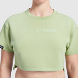 Lime Green Oversized Athletic Cropped Tonal T-Shirt