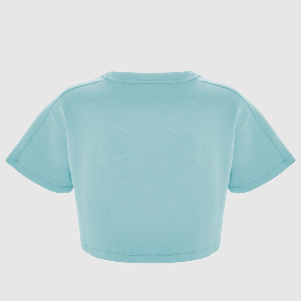 Teal Oversized Athletic Cropped Tonal T-Shirt