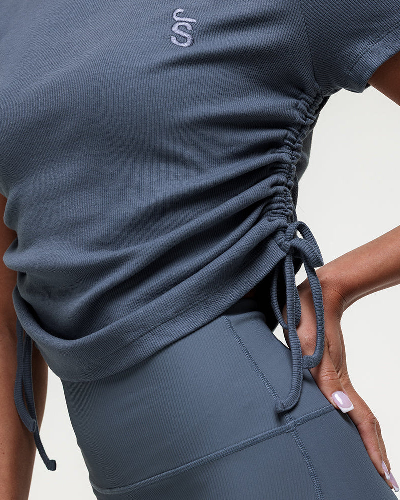 Shanti Ruched Tee - Graphite