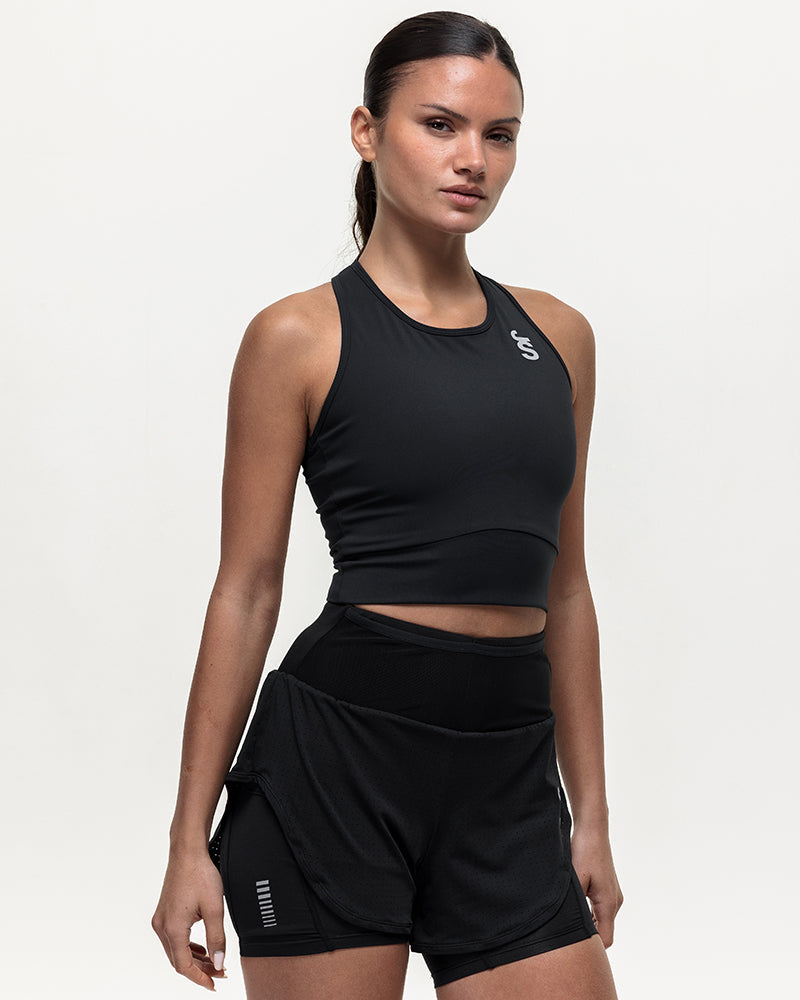 Swift Crop Run Vest - Black Onyx