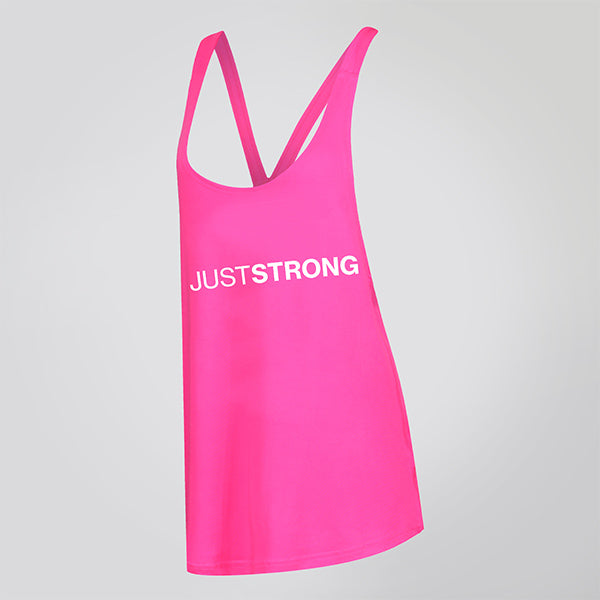 Hot Pink Just Strong Racerback Tank