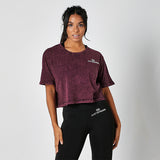 Berry Acid Washed Cropped Tee