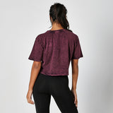 Berry Acid Washed Cropped Tee