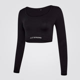 Black Ribbed Crop Top