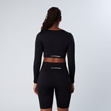 Black Ribbed Crop Top