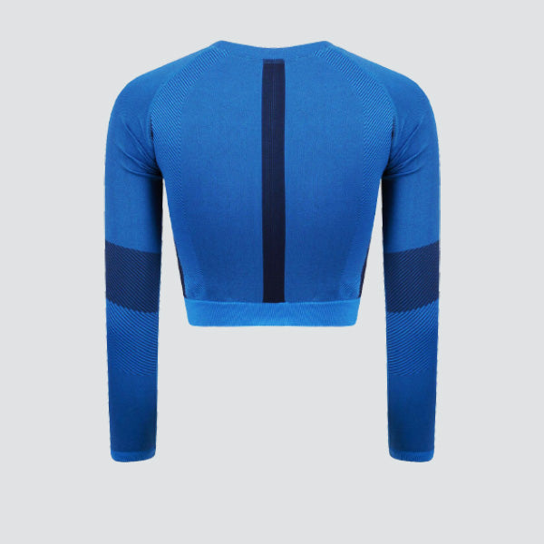 Bright Blue / Navy Seamless Panelled Long Sleeve