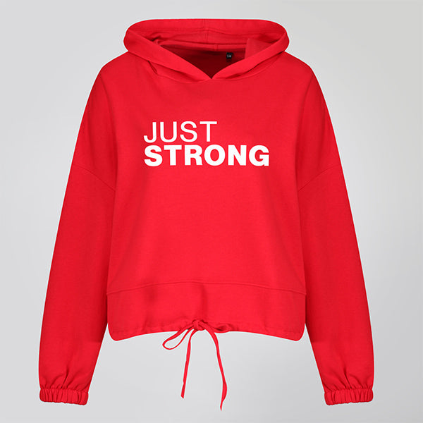 Fire Red Cropped Statement Hoodie