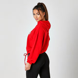 Fire Red Cropped Statement Hoodie