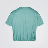 Moss Green Marl Cropped Stamp Graphic Tee