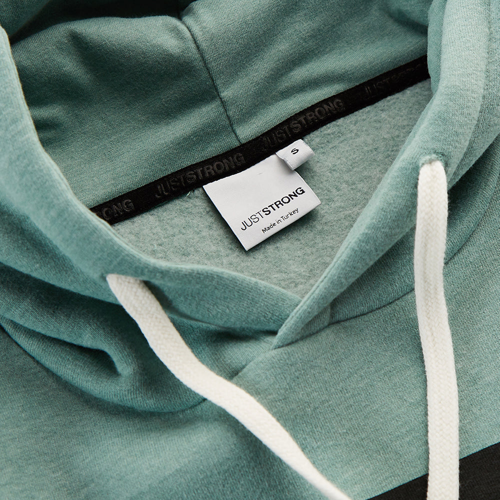 Moss Green Marl Relax Cropped Hoodie