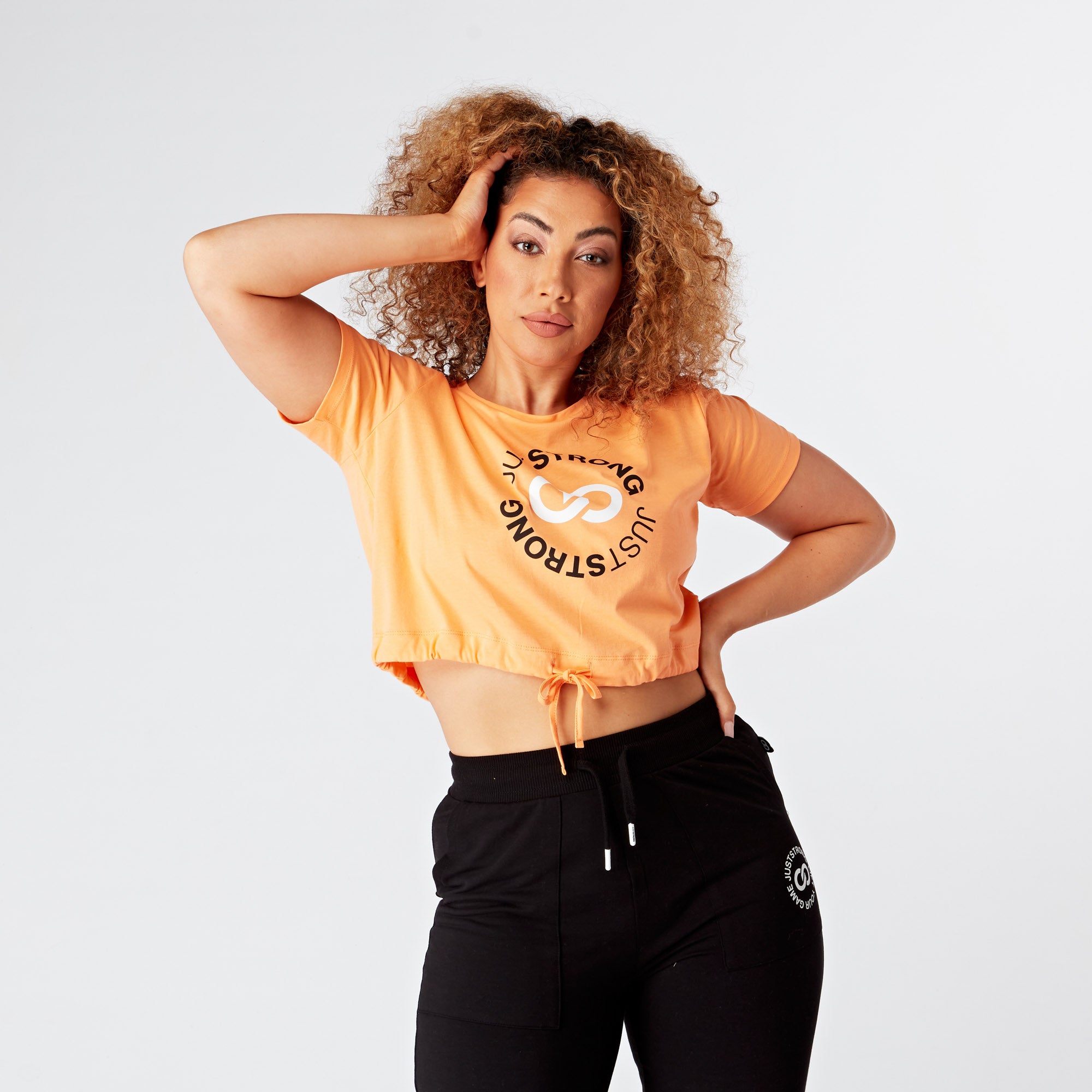 Peach Sorbet Cropped Stamp Graphic Tee