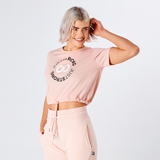 Pearl Pink Cropped Stamp Graphic Tee