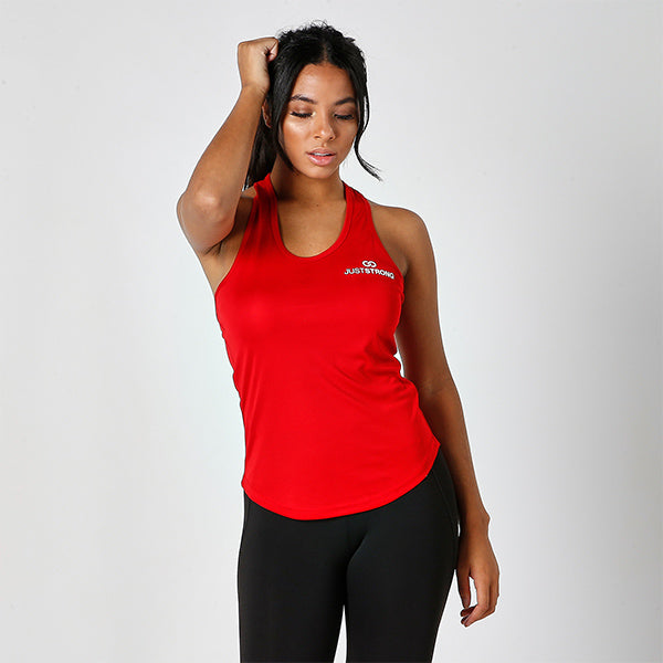 Red Strapped Racerback Tank