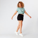 Silver Green Cropped Stamp Graphic Tee