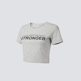 Grey Strive For Stronger Cropped Tee
