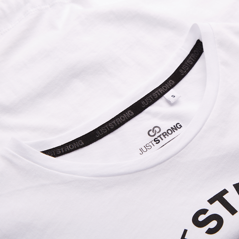 White Cropped Reflective Stamp Graphic Tee